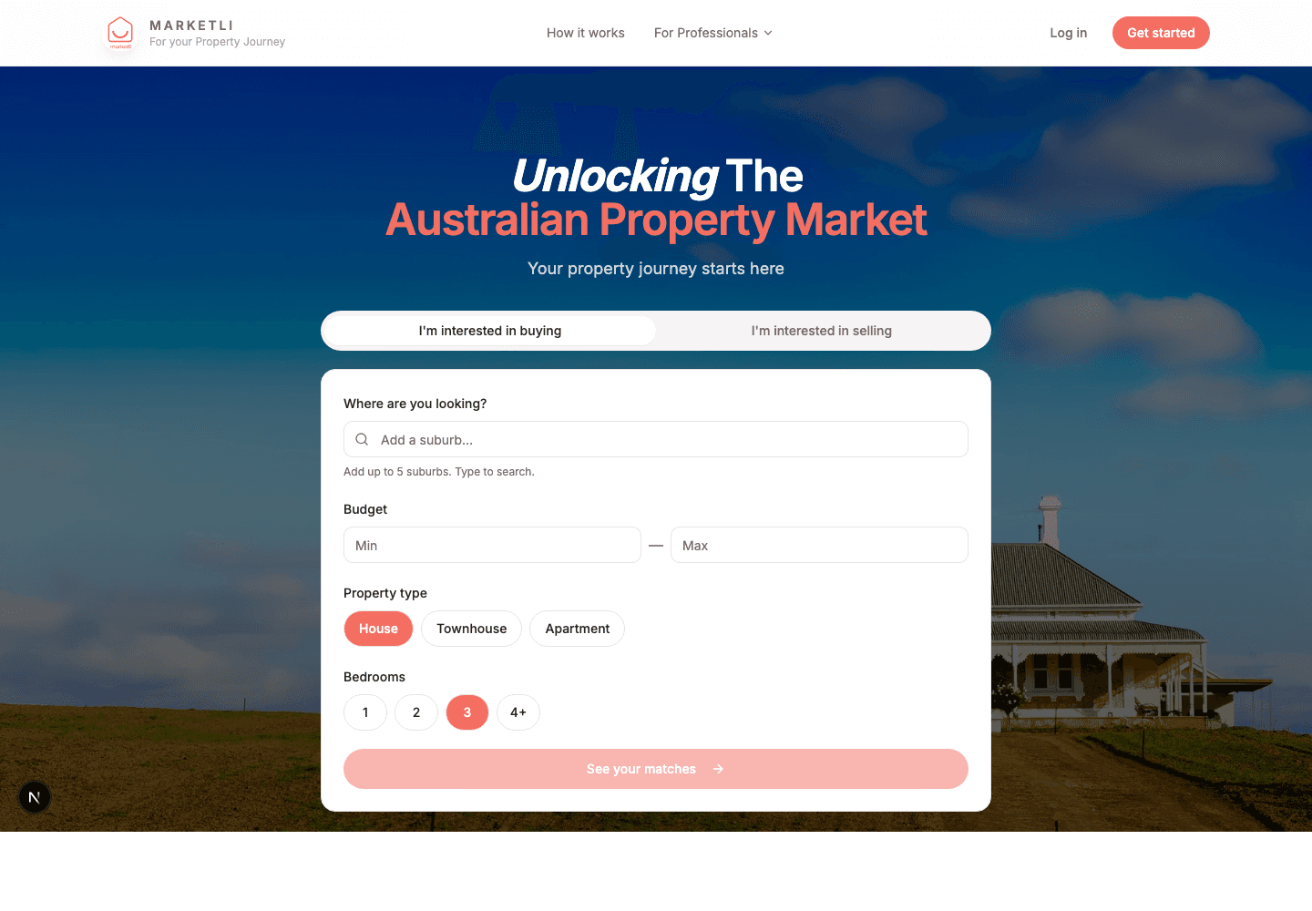 Marketli platform overview — buyer briefs and properties matching in real time.