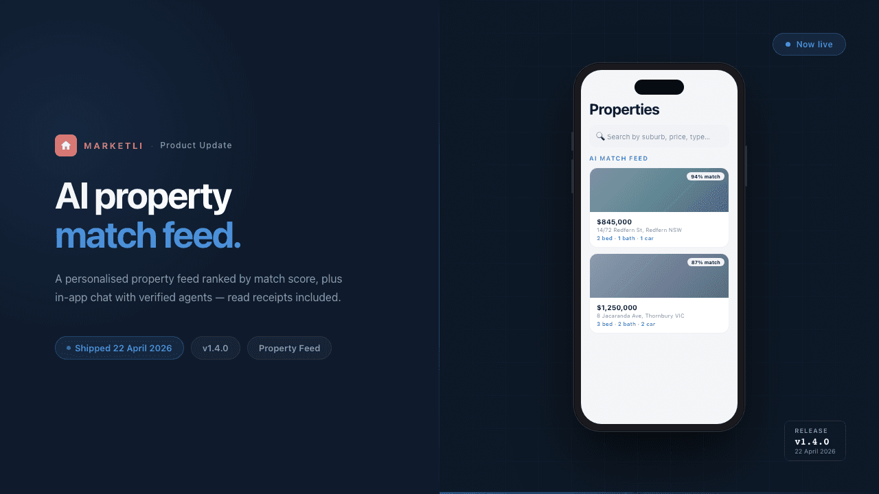 AI-powered property match feed & agent chat